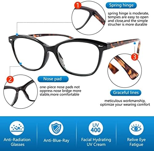 Очила за четене с Блокиране на синя Светлина, Компютърни Ридеры за Жени и Мъже, Дамски Очила с лупа