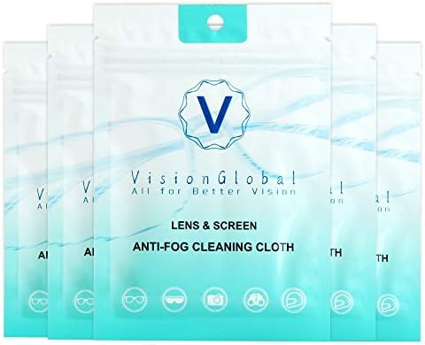 Салфетка VisionGlobal за защита от замъгляване, почистване на екрани на монитори и камери лещи (5 опаковки индивидуални опаковки)