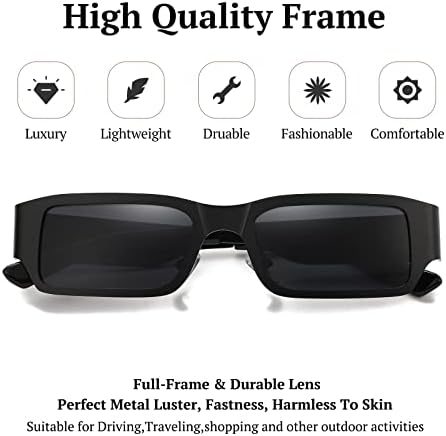 ТЯ е Ретро Правоъгълни Слънчеви очила за Жени на Малки Vintage Слънчеви Очила в стил Хипи, с Тесни Метални Рамки Y2k Sunnies SH1028