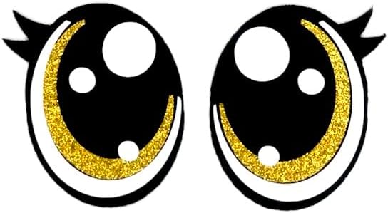 Пухкава Авеню Овални със златен блясък, Пухкава очите с миглите (1 1/2 x 1 3/8)