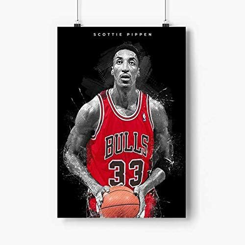 Лилиан Ралап и Скоти Pippen Печатат Плакати с рисунки на N. 3718 - Без рамка - Книга за плаката Баскетболист, Стенно изкуство Баскетболист на Чикаго, Подарък за Любителите
