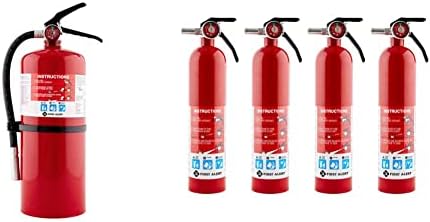 Професионален пожарогасител First Alert PRO10 FE4A60BC с тегло 10 килограма, 1 опаковка, червен и домашен пожарогасител FE1A10GR195
