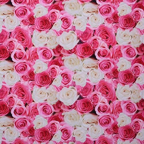 Плат Мук, памук, с цветен модел 062322, розов, 15 ярда