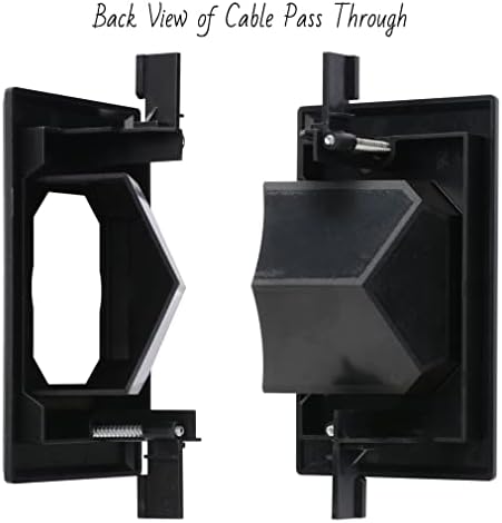 Кабелна Стенни плоча YOEMELY Черен цвят (2 опаковки), Вградени Стенни Плоча, която Минава през Кабел, Интегриран с монтаж за монтиране