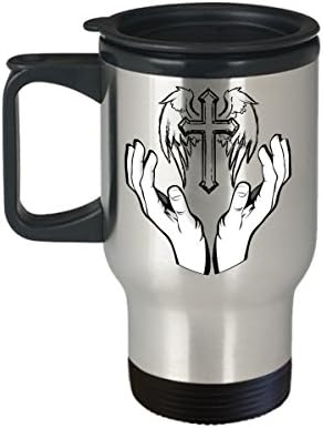 Чаша за пътуване Jesus - Подарък Кафеена Чаша с Двойни Стени от Неръждаема Стомана с Вакуумна Изолация 14 грама