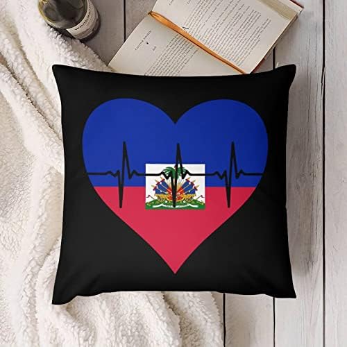 Любовта Хаити Сърцебиене Хвърли Калъфки Комплект от 2 Възглавници Калъф за Диван Разтегателен Спалня Колата Декоративни Калъфки за възглавници