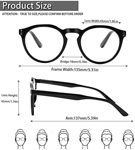 Очила за четене Kerecsen, 5 Опаковки, Модни Големи Кръгли Очила за Четене, Качествени Очила с Пружинным тръба на шарнирна Връзка