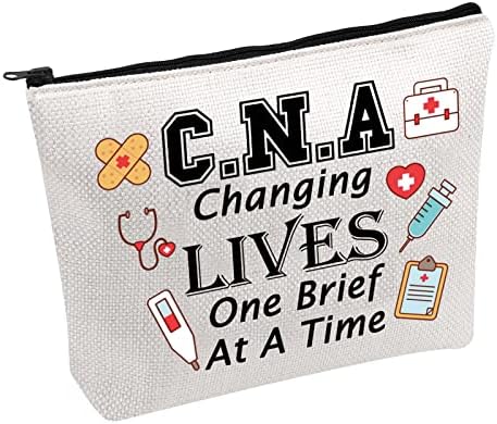 PWHAOO Подарък CNA в знак на признателност, подарък CNA на бала, Косметичка CNA, с променящ се живот На една чанта за път (CNA,