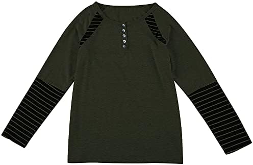 FSHAOES/ Потник-Туника за момичета, Пуловер Копчета на Ивици, Hoody, Тениски с цветен блок
