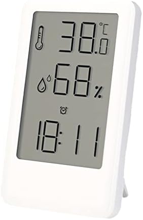 LUVADU ZCX Цифров Термометър за стая, Цифров Термометър с Часовник, Точен Влагомер, Влага за Дома, Офиса, Детето, Термометър за