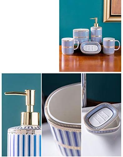 Опаковка от сапун за баня в европейски стил, 6 предмети, Керамична четка за Зъби за баня, Чаша вода за уста, Чаша за четка за зъби,