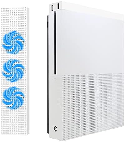 Вентилатор за охлаждане MoKo Xbox One S, поставка за вентилатор за охлаждане, която е съвместима с Xbox One S, с 3 вградени високоскоростни вентилатори, 2-пристанищен USB Charing & си