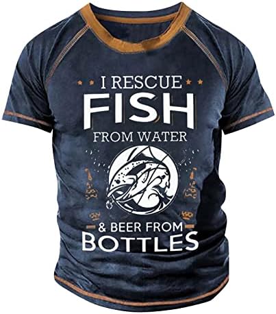 Аз Спасаю Риба от Водата, Творчески Вдъхновен Тениска с Писмото Принтом, Летни Блузи с кръгло деколте в Ретро Стил