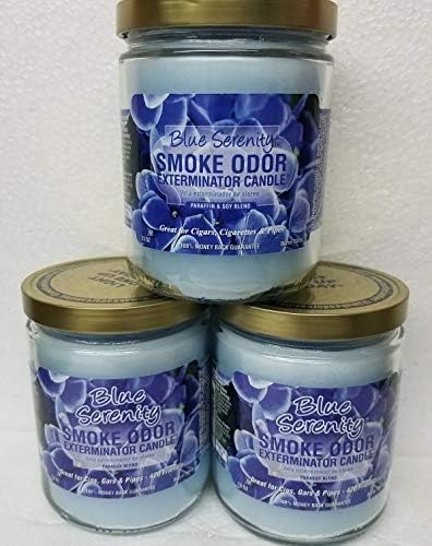 Свещи за унищожаване на миризмата на дим в банката с капацитет 13 грама (Blue Serenity, 3 броя)