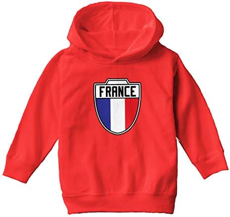 Франция - Детска hoody с Надпис Country Soccer Герб/Youth Руното hoody