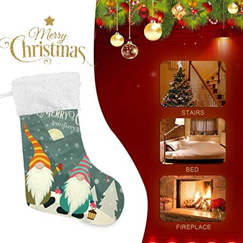 Коледни Чорапи ALAZA, Ретро Коледни Джуджета, Класически Персонализирани Големи Чулочные Украса за Семейни Тържества, декорация