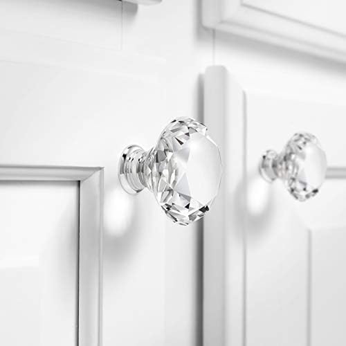 Cauldham 10 X Дръжки за Кухненски шкаф от висококачествен кристал (Диаметър 1-5 / 8 инча) - плъзгащо се чекмедже на шкафа / Врата