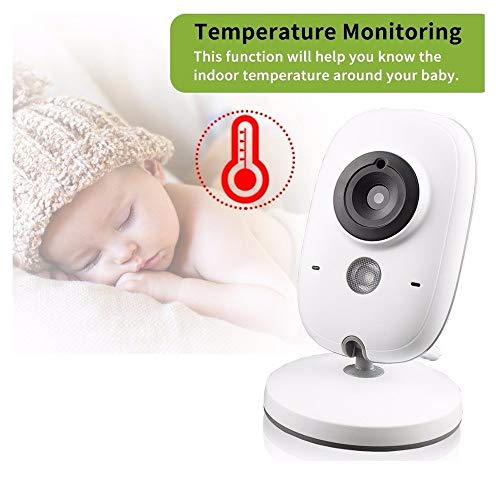 Акумулаторна следи бебето Двупосочна гласова домофонна система, 3.2-инчов LCD дисплей, измерване на температура за нощно виждане
