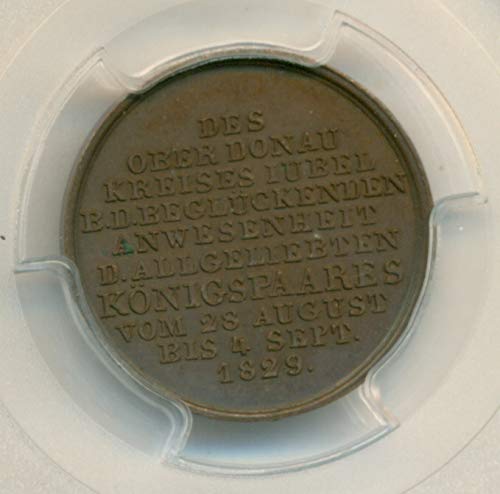 1829 година - Германия , държавата Бавария , Медал Лудвиг I и Тереза SP64 BN PCGS
