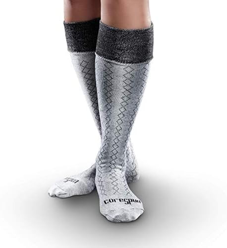 Чорапи със сърцевина От THERAFIRM SmartKnit & CoreSpun за възрастни AFO Interface Socks - 4 опаковки ((3) Бели, ромбовидные (сиви / черни), обичайни за възрастни)