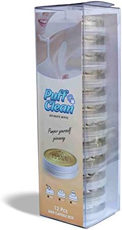 Интимни Кърпички Pufai Puff Clean За почистване на Чувствителна зона, Приложими Към Всички Видове кожа, 12 Капсули 1 Кутия