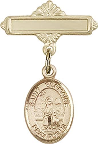 Детски икона Jewels Мания с чар братовчед Сен Жермен и полирани игла за иконата | Детски икона от 14-каратово злато с чар братовчед