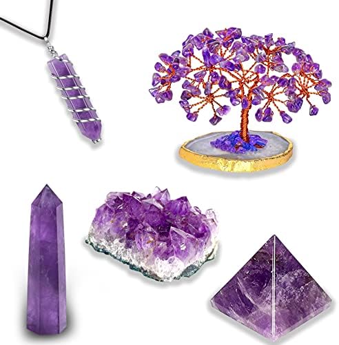 Аметистовое Кристалното Дърво Набор от Лечебни кристали, Определени за Медитация, Енергийни Кристали, Камъни За Чакрата Включва