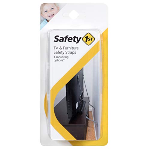 Предпазни колани за телевизор и мебели Safety 1st, Черен, Мулти, 2 колана (в опаковка по 1 парче)