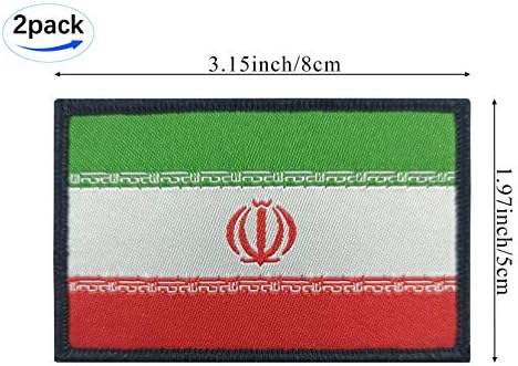 JBCD 2 Опаковки Нашивка с Флага на Иран Ирански Знамена Тактическа Нашивка Нашивка с Флага на Гордост за Дрехи Нашивка на Шапка