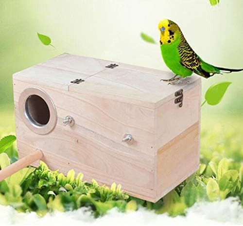 Just E Joy Дървена Гнездовой Кутия За Отглеждане на Папагали - Дървена Гнездовой Кутия за по-Малките Птици, Вълнообразни Попугайчиков,