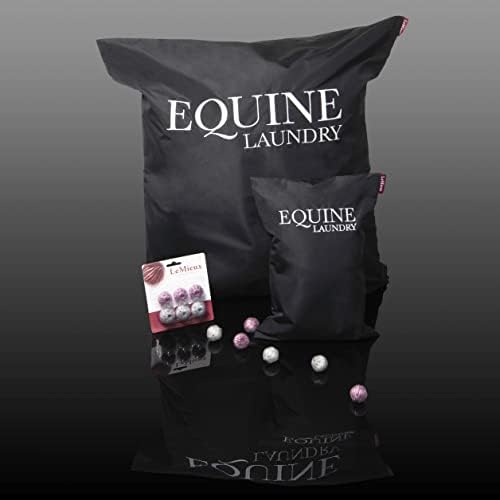 Чанта за пране на дрехи LeMieux черен цвят, предпазва от запушване на пералната машина кон коса - размери 75 х 80 см