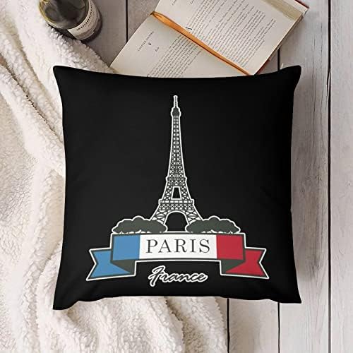 Айфеловата Кула е с Френски Флага Квадратна Плюшен Калъфка Мек Калъф за мека мебел, за Декорация на Дома Дивана Спални