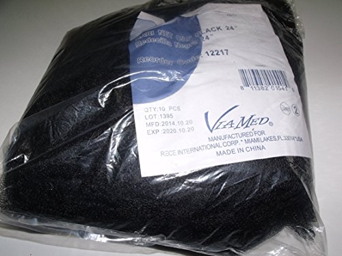 Черна еднократна употреба шапчица с начесом под формата на мрежа за коса под формата на сот (10 бр).