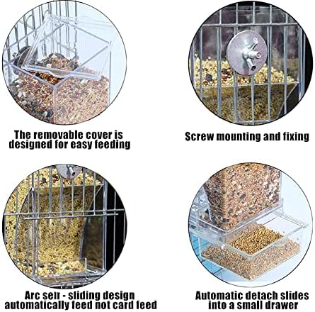 Безразрезная Ясла за семена за птици в Клетка, Автоматична Система за Хранене на Папагали, Станция на Хранене с Насестом, Плътен
