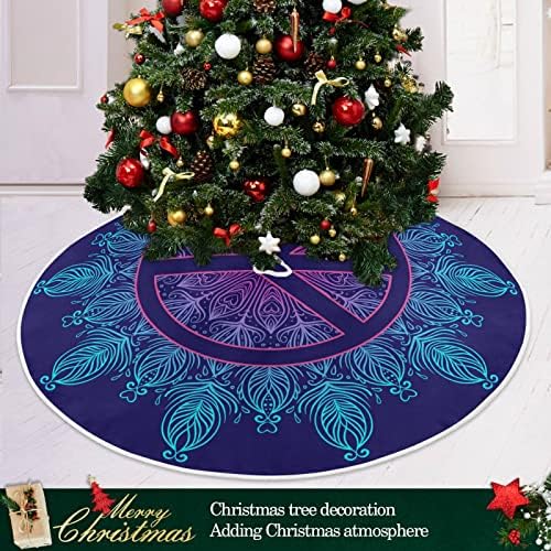Oarencol Заплащането на Мандала Цвете Boho Синя Пола за Коледно 36 инча Коледна Празнична Парти Коледа Мат Декорация