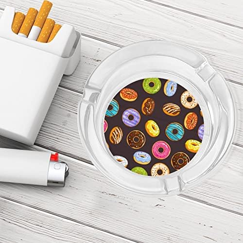 Цветни Шоколадови Понички Стъклен Пепелник за Цигари от Кръгли Пепелници за Домашния офис и Ресторанти