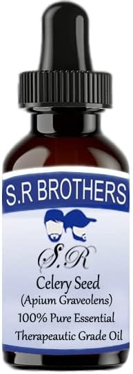 S. R Brothers Семена от целина (Apium Graveolens) Чисто и Натурално Етерично масло Терапевтичен клас с Капкомер 15 мл