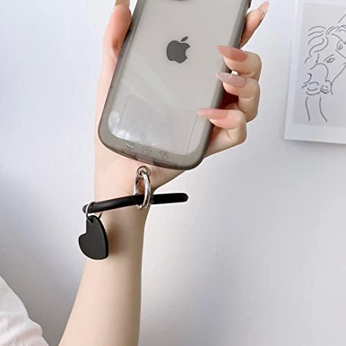 Каишка за мобилен телефон с силиконовата линия във формата на Сърце Naiadiy, Каишка за мобилен телефон на китката с притежателя