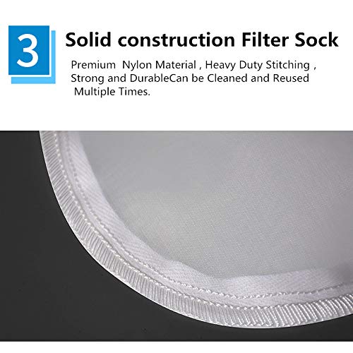 Мрежести филтърни торби от найлонов моноволокнистой на окото 400 Микрона Дължина 7 инча с пръстен 16 инча - Филтър чорапи Размер