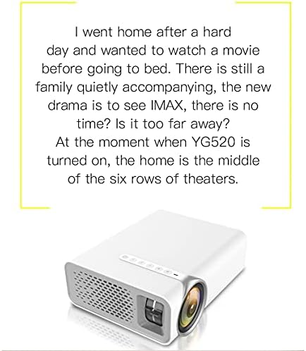 XDCHLK Преносим YG520 за домашно кино, видео проектор за кино с USB Mini 1080P (Цвят: OneColor)