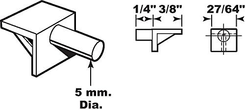 Подпорни колчета за рафтове Prime-Line U 10142, диаметър 5 мм, Прозрачни (опаковка от 8 броя), бял