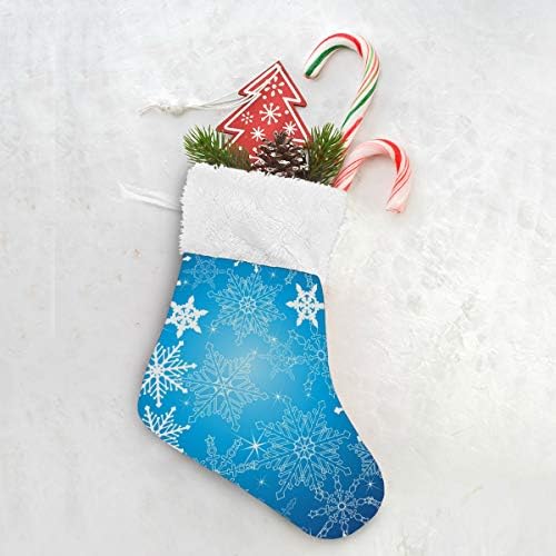 Коледни Чорапи ALAZA, Коледни и Зимни Снежинки, Класически Персонализирани Малки Декорации за Отглеждане за Семейни празници, Определени
