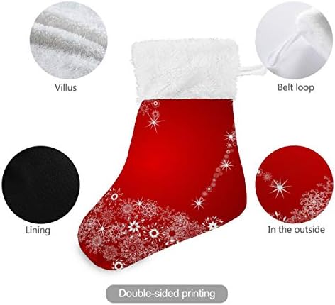 Коледни Чорапи ALAZA, Червени Коледни Класически Персонализирани Малки Чулочные Украса за Семейни празници, Определени декор за