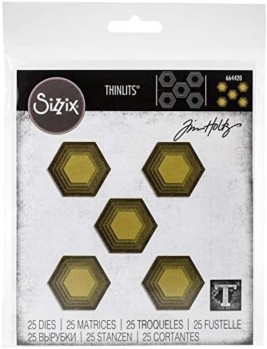 Комплект печати Sizzix Thinlits 25 броя в опаковка от Тим Хольца, Многоцветен
