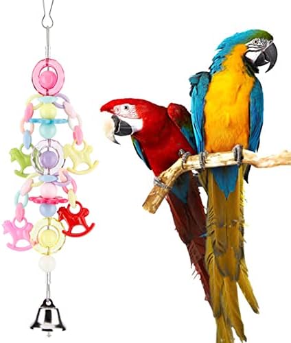 HERCHR Мъниста Камбанка Играчки За Птици, Цветни Стълбище Висящи Играчки За Дъвчене Хамак Стълба За Катерене Играчки За Птици Ухапване