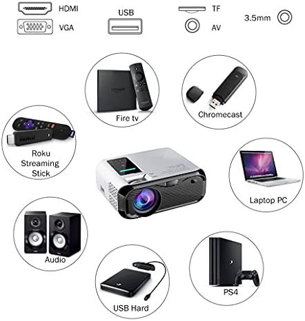 Проектор ZLXDP LED Mini Micro е Преносим видео проектор с USB за игрални филми за Домашно Кино