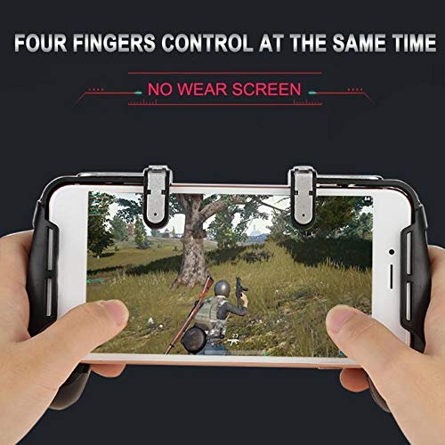 Вградена дръжка за мобилни игри Grip w L1R1 Trigger Gaming Shooter Controller с Двоен Сензорен Джойстик gampad