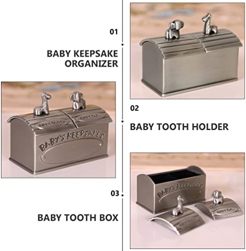 NUOBESTY Ретро Декор Кутия В Памет На Млечни Зъби Реколта Кутия За Съхранение на Твърда Зъби на Зъбни Кутии Контейнер Памет за Първия