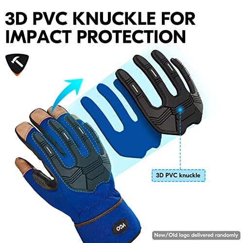 Вго... 1 Чифт зимни антивибрационных работни ръкавици TPR за сензорния екран, с подплата, 32 инча или по-висока от висококачествена