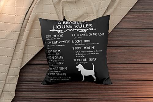Правилата на дома Бигля, Калъфка За възглавница, една Калъфка за възглавница Декоративна Калъфка за кучета Бигъл 18 X 18 за разтегателни